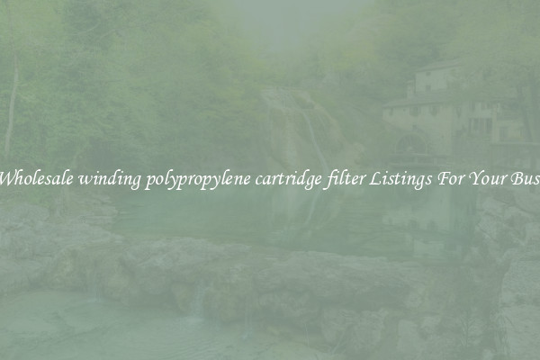 See Wholesale winding polypropylene cartridge filter Listings For Your Business