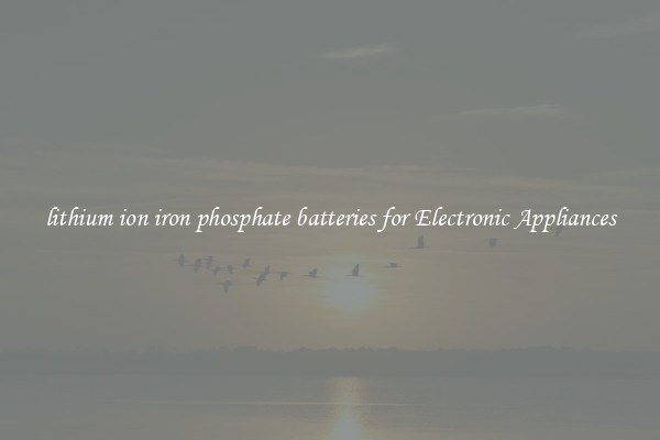 lithium ion iron phosphate batteries for Electronic Appliances