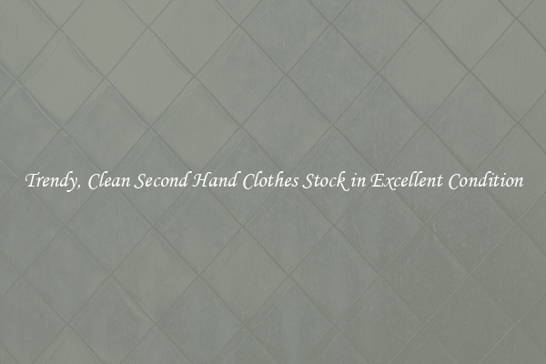 Trendy, Clean Second Hand Clothes Stock in Excellent Condition