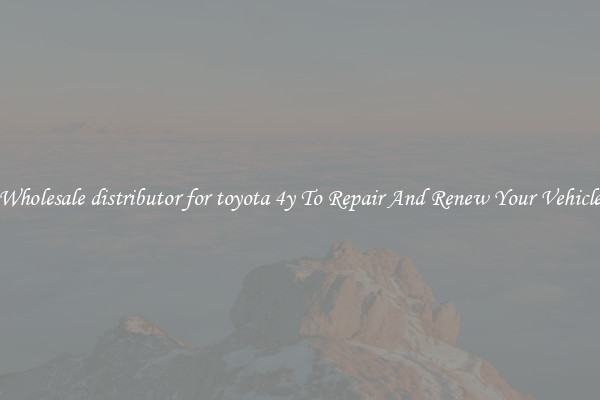 Wholesale distributor for toyota 4y To Repair And Renew Your Vehicle
