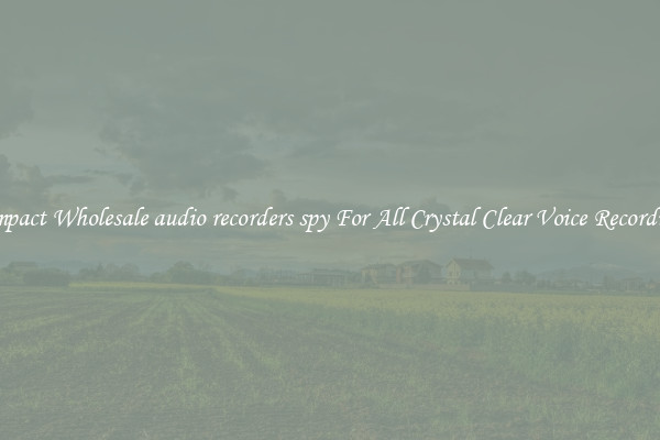 Compact Wholesale audio recorders spy For All Crystal Clear Voice Recordings