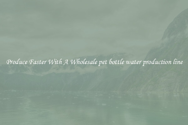 Produce Faster With A Wholesale pet bottle water production line