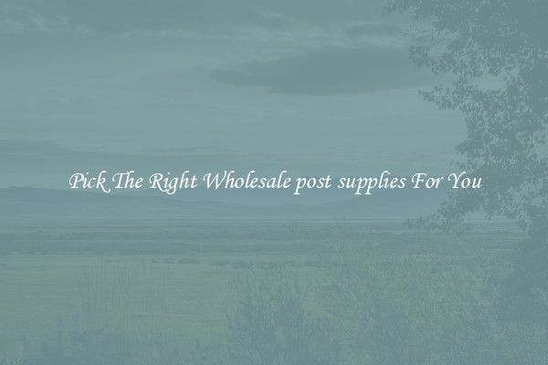 Pick The Right Wholesale post supplies For You
