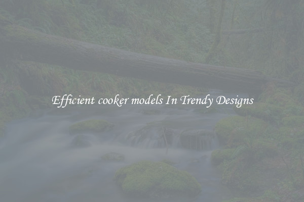Efficient cooker models In Trendy Designs