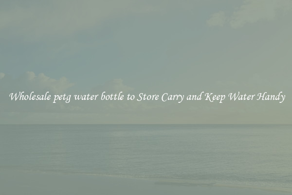 Wholesale petg water bottle to Store Carry and Keep Water Handy