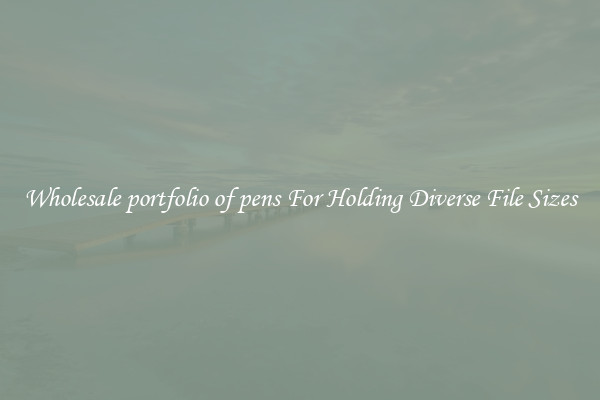 Wholesale portfolio of pens For Holding Diverse File Sizes