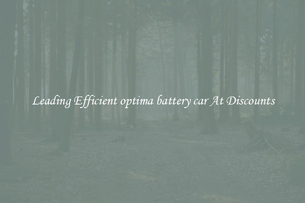 Leading Efficient optima battery car At Discounts