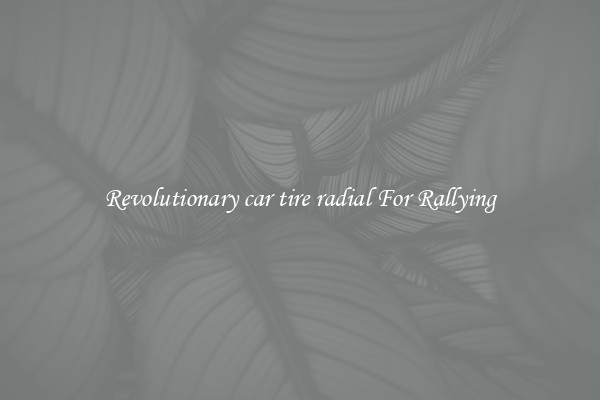 Revolutionary car tire radial For Rallying
