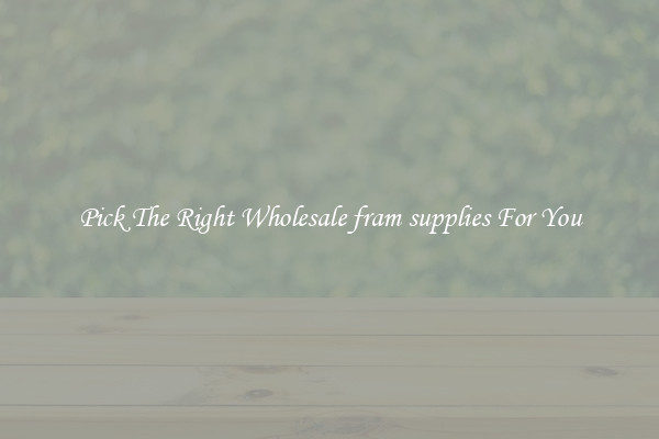 Pick The Right Wholesale fram supplies For You